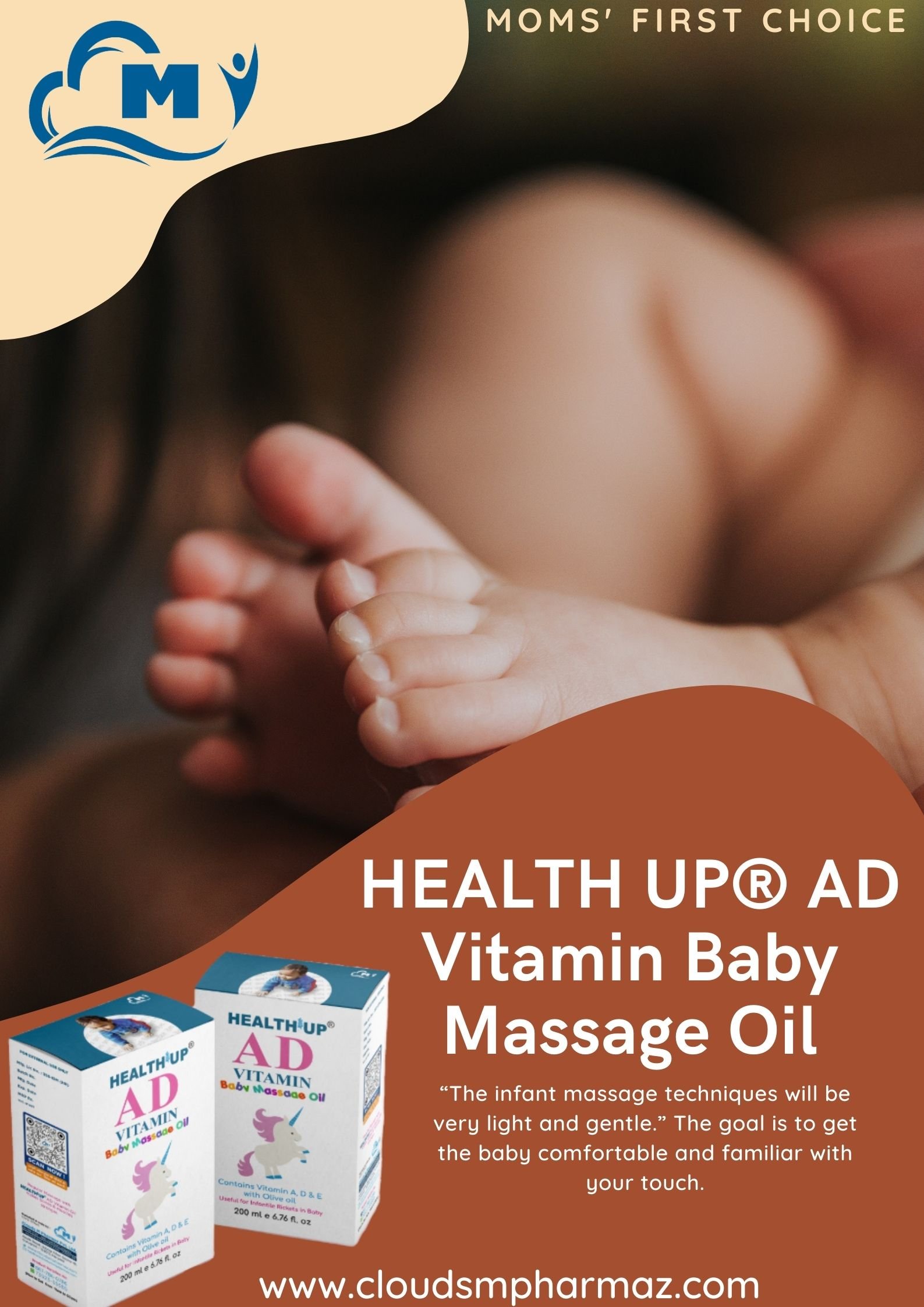 Read more about the article Health Up® AD Vitamin Baby Massage Oil:   Formula adapted to babies